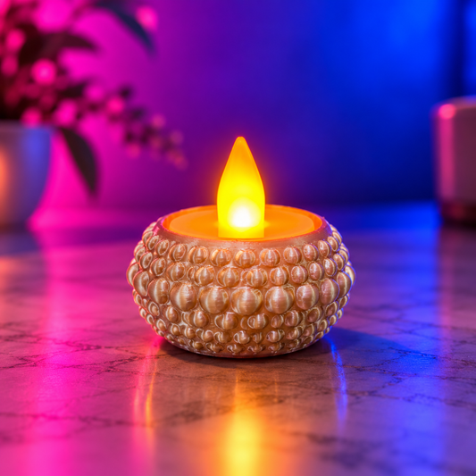 Attractive Candle/Tealight Holder | Studded Diya Stand for Diwali Festive Home Decor