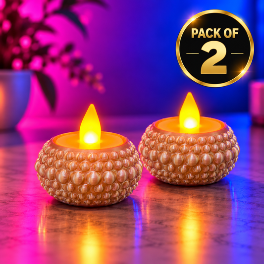 Attractive Candle/Tealight Holder | Studded Diya Stand for Diwali Festive Home Decor